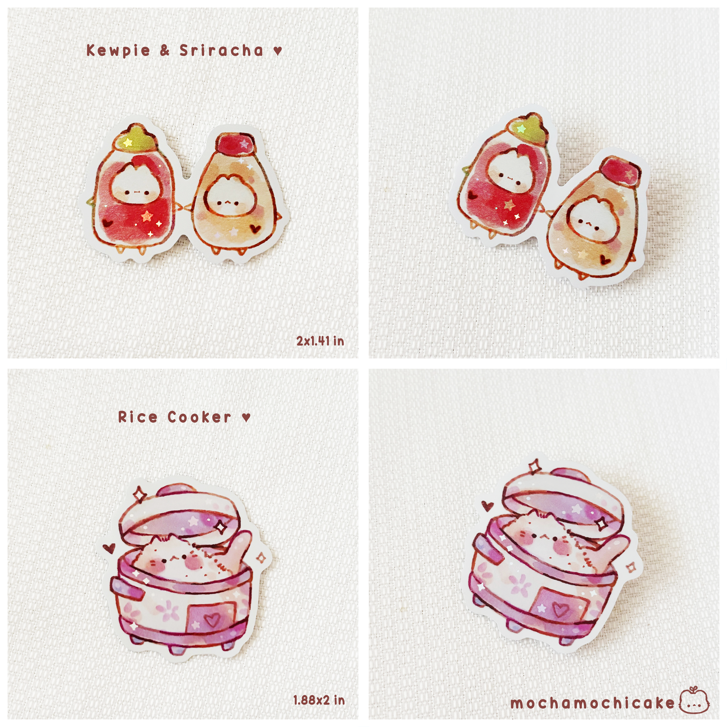 Cute Animal Foodies 4 Vinyl Stickers