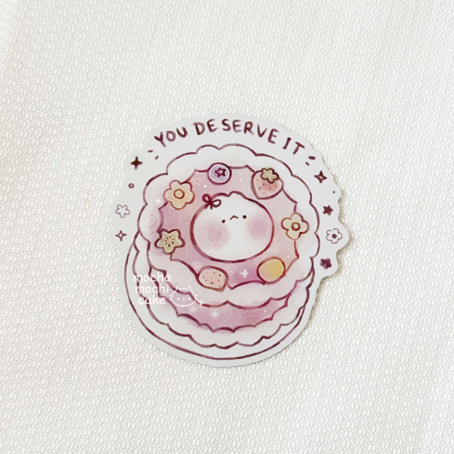 You Deserve It Cake Vinyl Sticker
