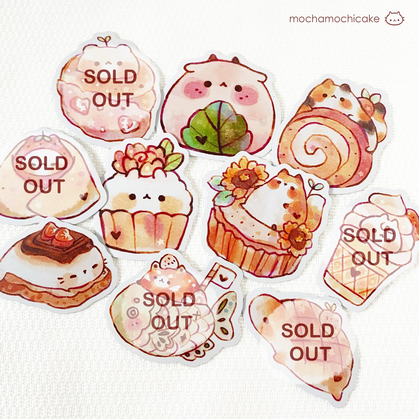 Cute Animal Desserts 5 Vinyl Stickers