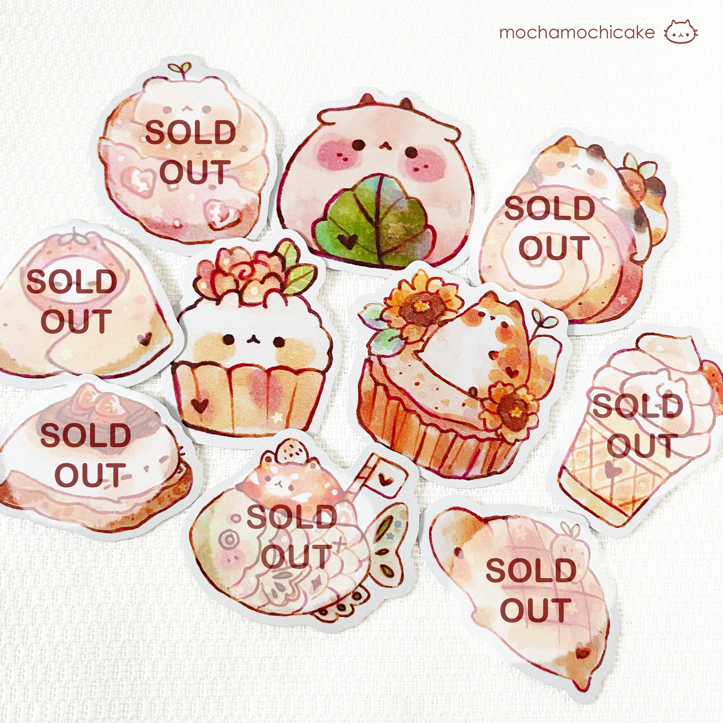 Cute Animal Desserts 5 Vinyl Stickers