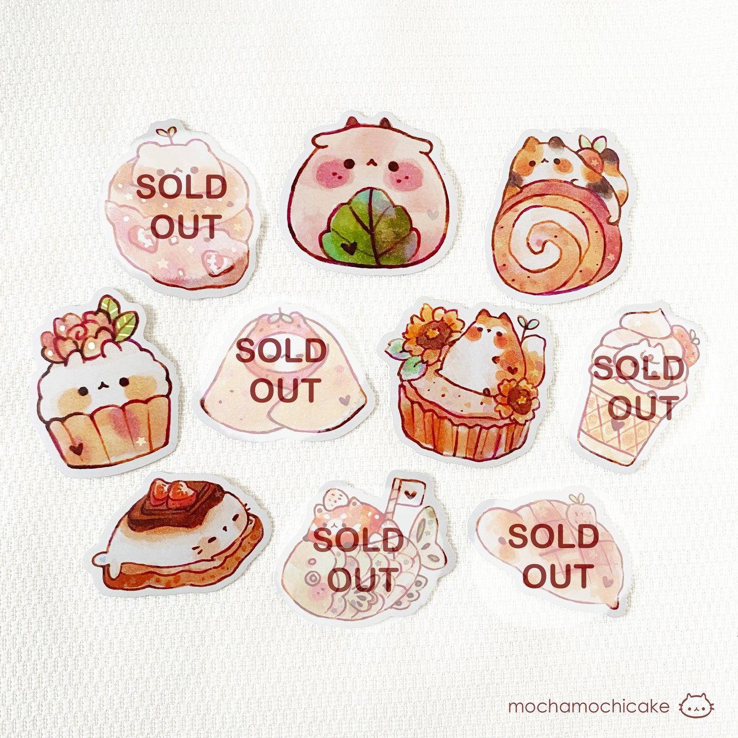 Cute Animal Desserts 5 Vinyl Stickers