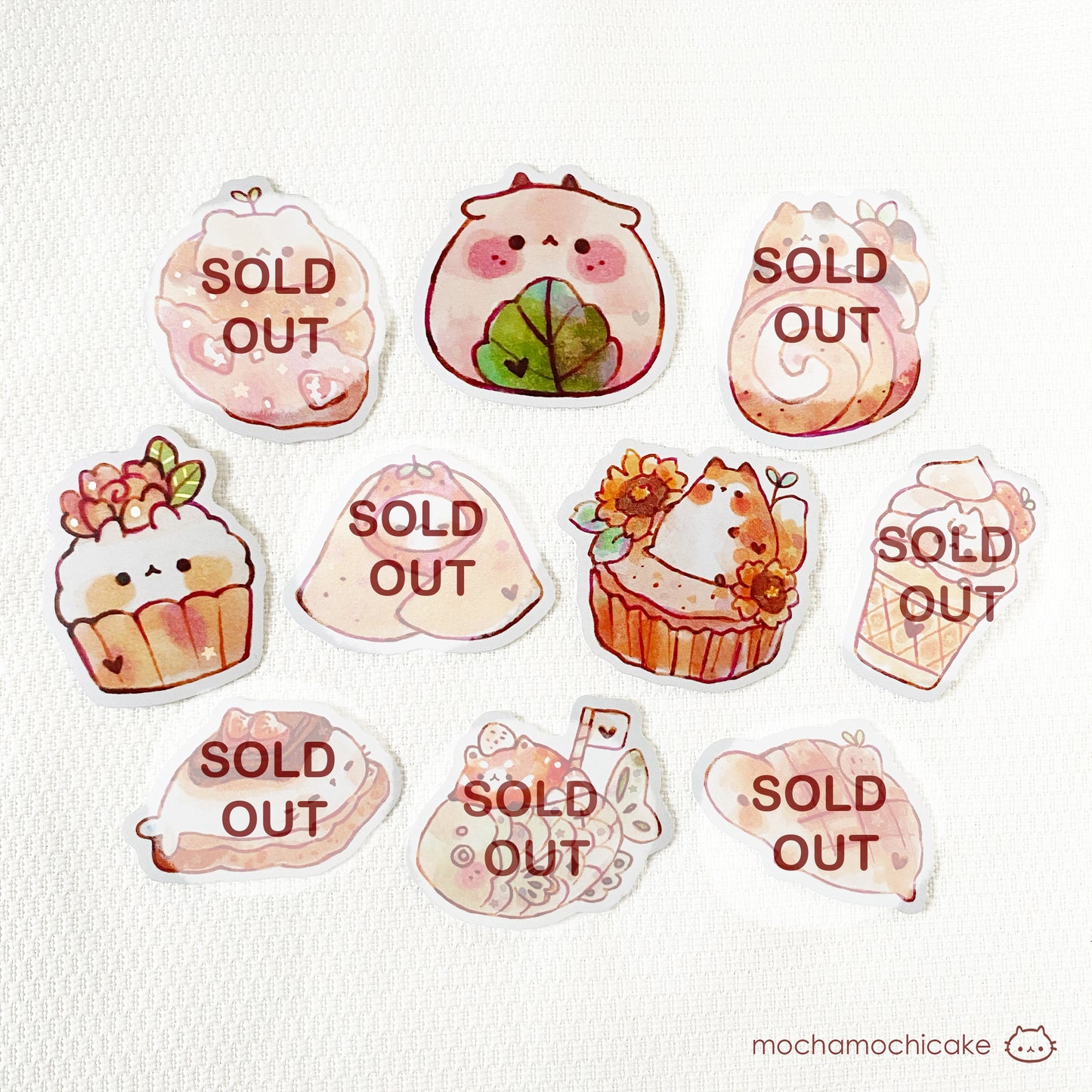 Cute Animal Desserts 5 Vinyl Stickers