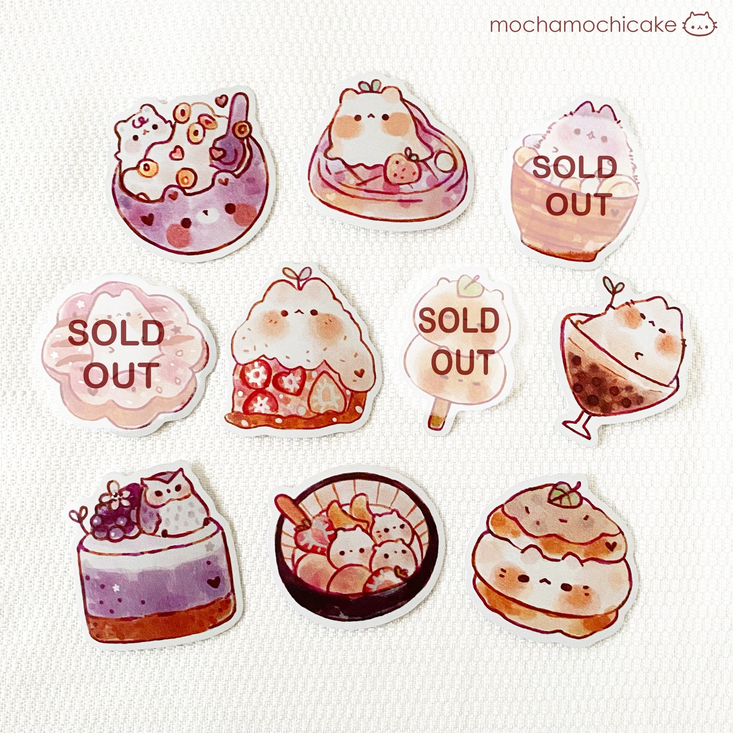 Animal Desserts 6 Vinyl Stickers