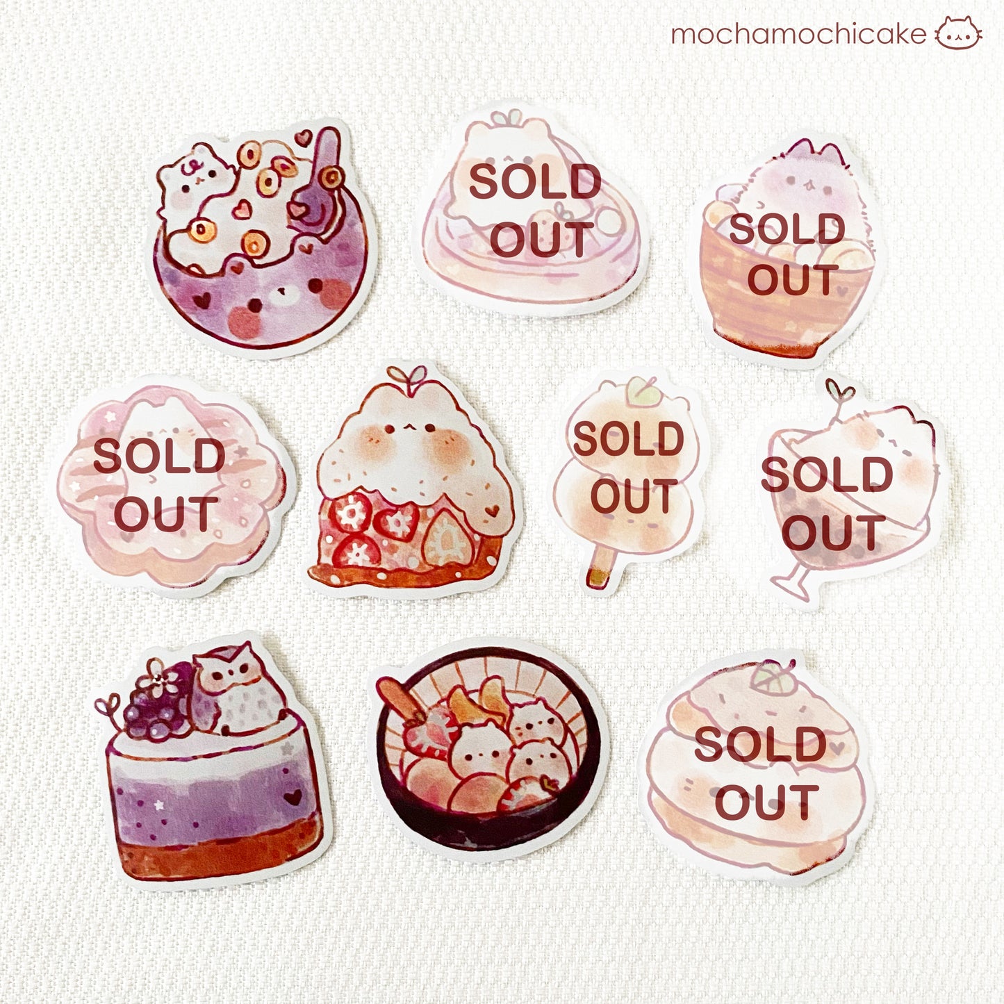 Animal Desserts 6 Vinyl Stickers