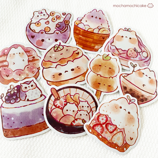 Animal Desserts 6 Vinyl Stickers