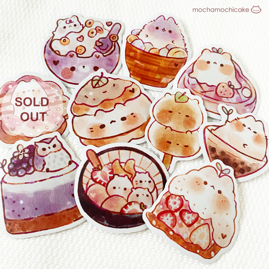 Animal Desserts 6 Vinyl Stickers