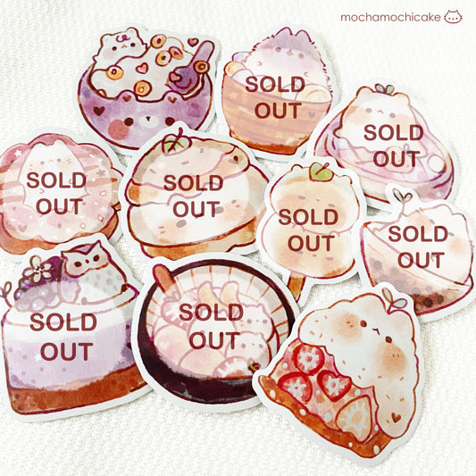 Animal Desserts 6 Vinyl Stickers