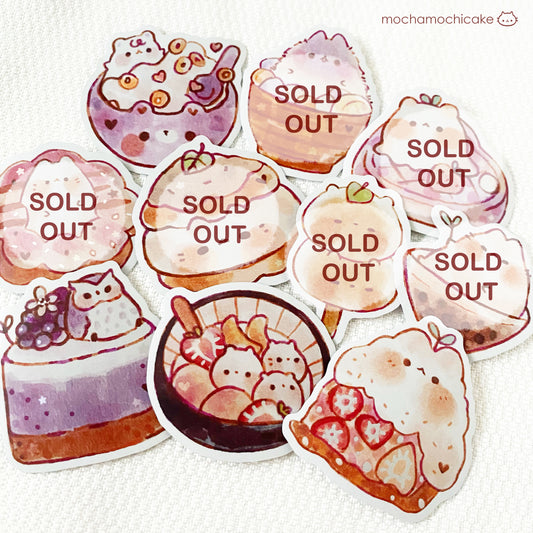 Animal Desserts 6 Vinyl Stickers