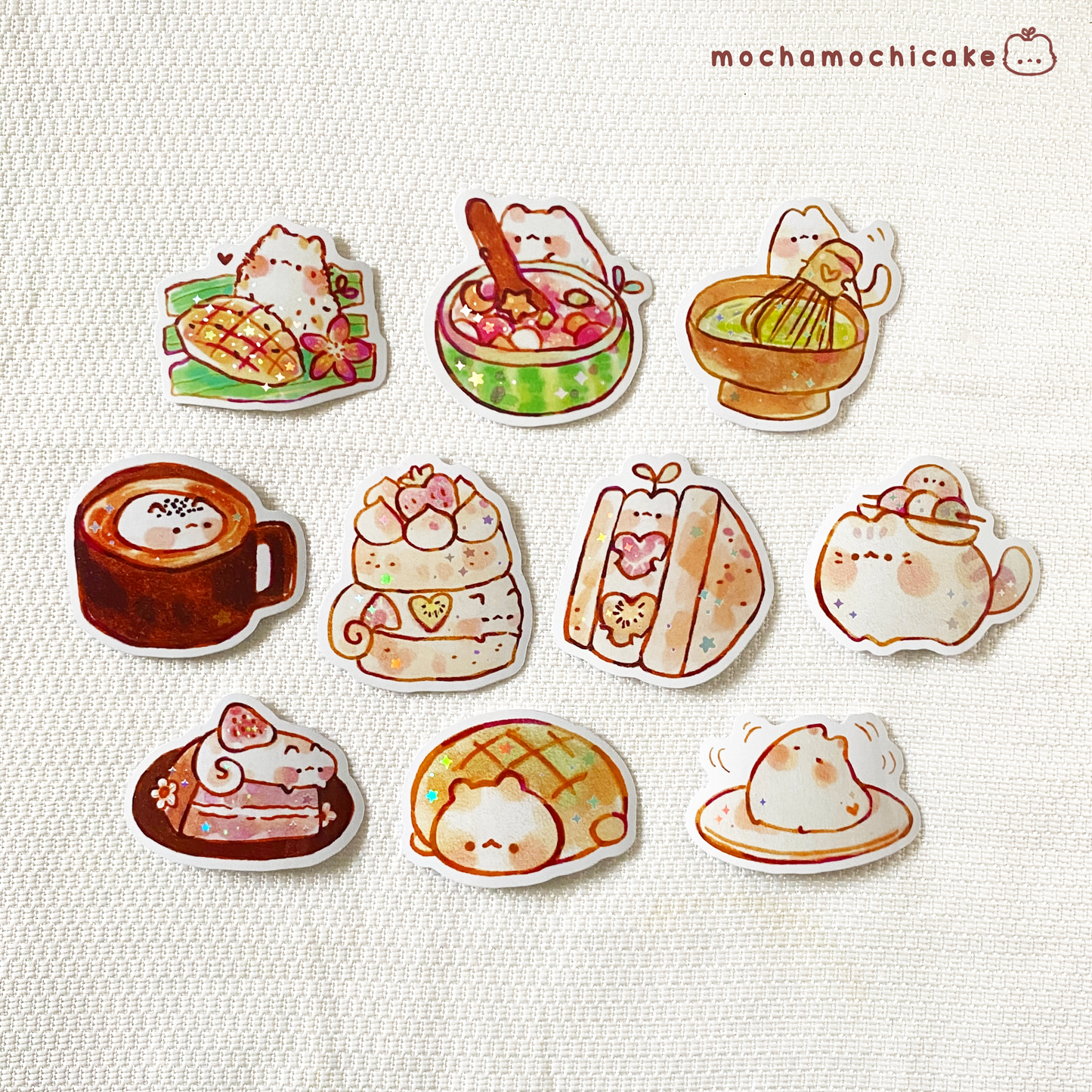 Cute Animal Desserts 9 Vinyl Stickers