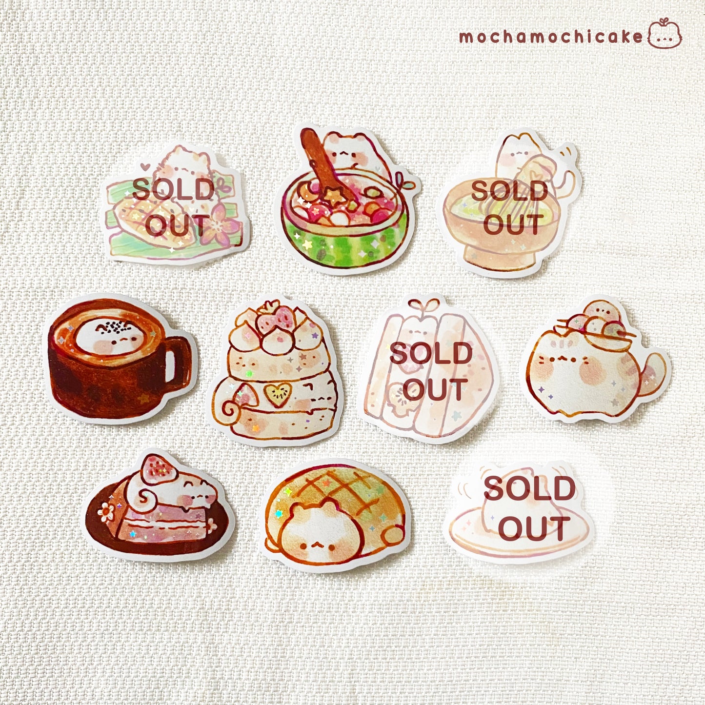 Cute Animal Desserts 9 Vinyl Stickers