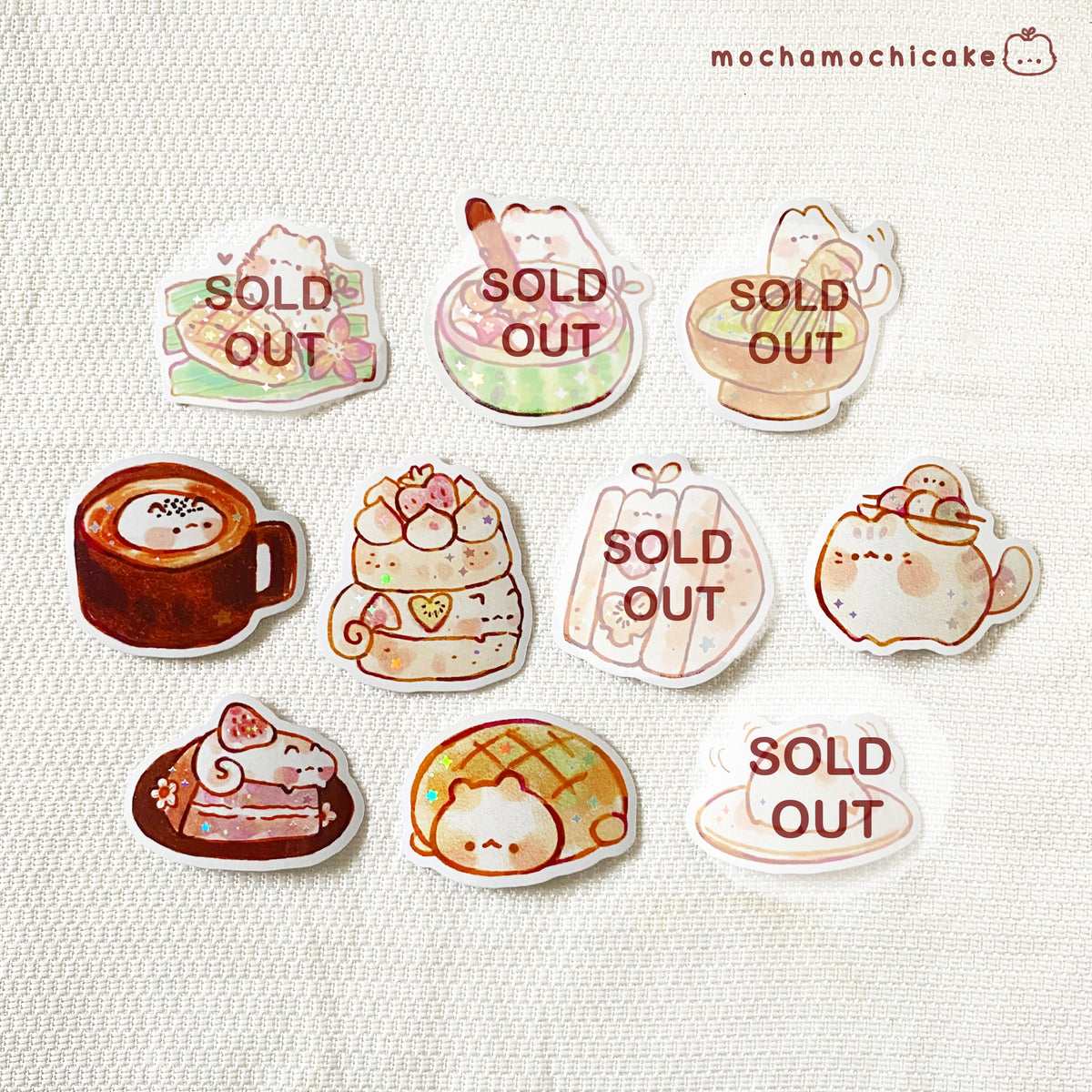 Cute Animal Desserts 9 Vinyl Stickers