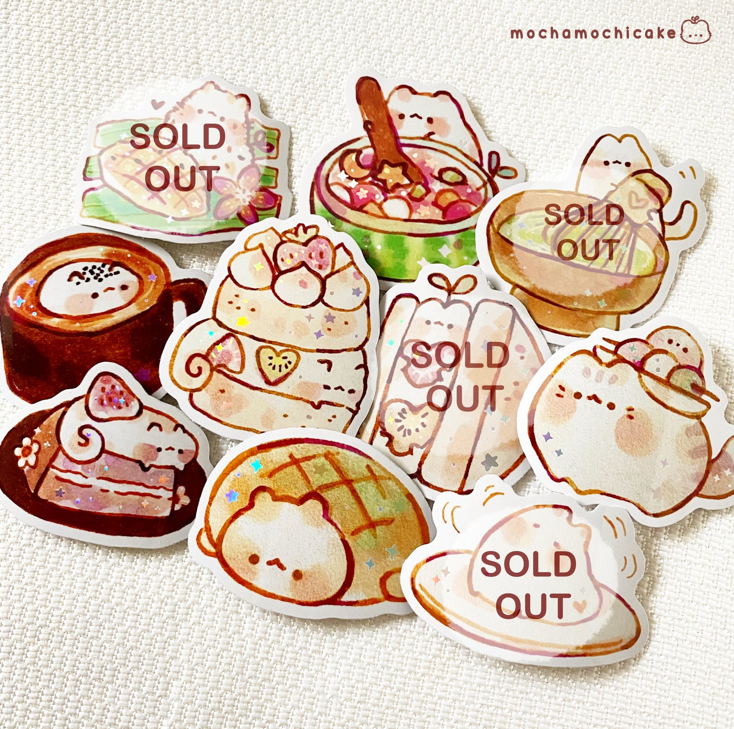 Cute Animal Desserts 9 Vinyl Stickers