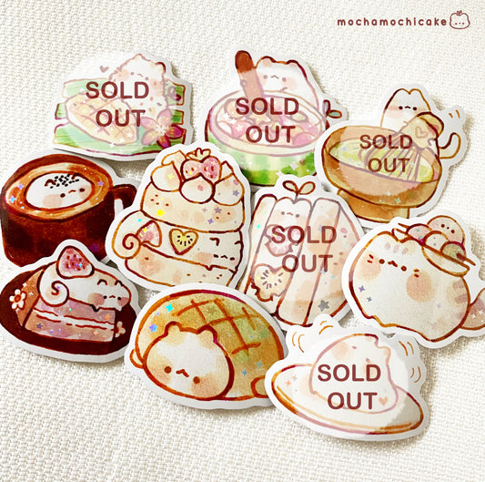 Cute Animal Desserts 9 Vinyl Stickers
