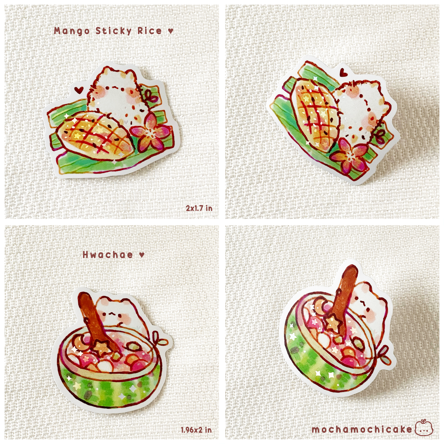 Cute Animal Desserts 9 Vinyl Stickers