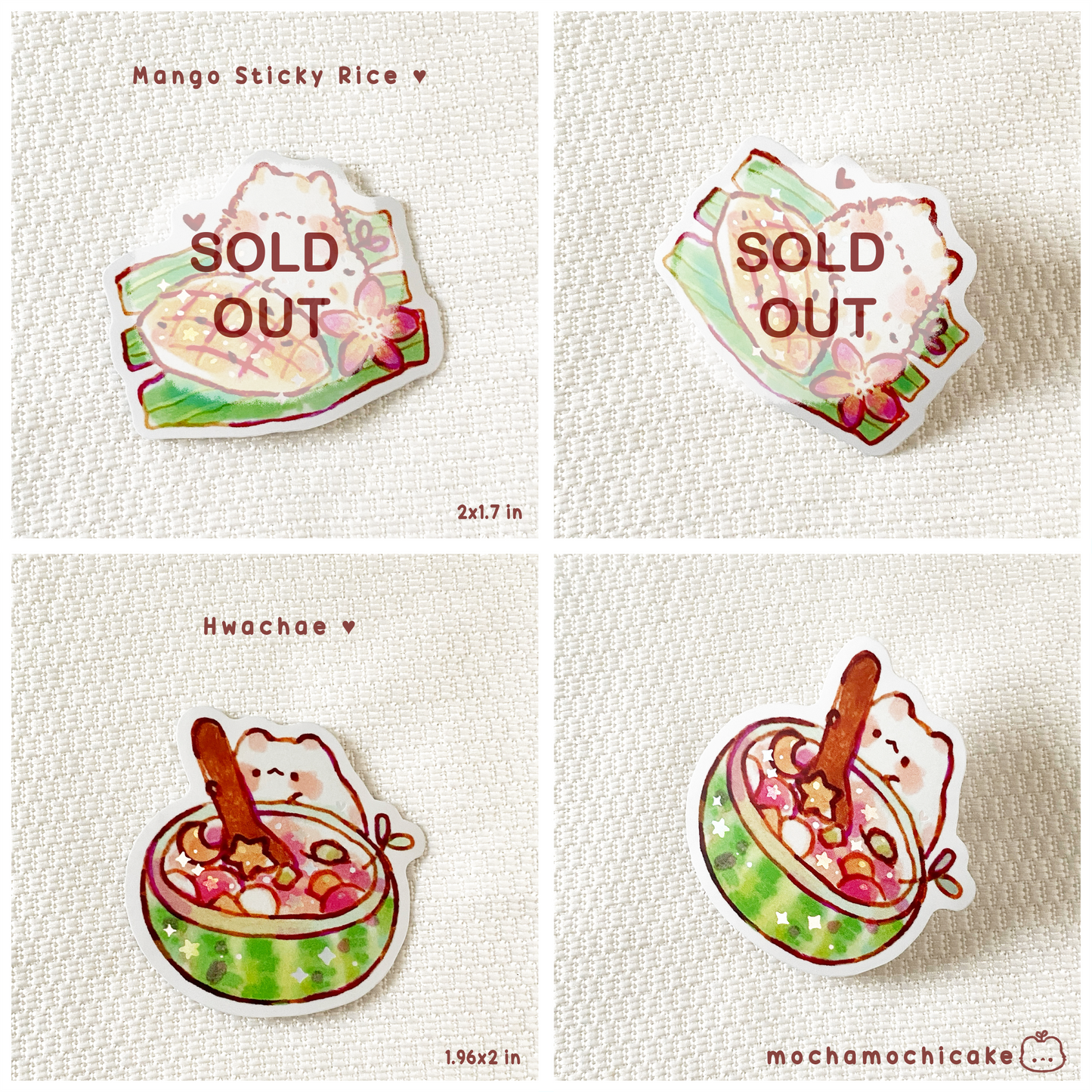 Cute Animal Desserts 9 Vinyl Stickers
