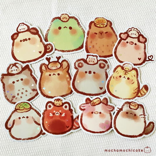 Dim Sum Animals Vinyl Stickers