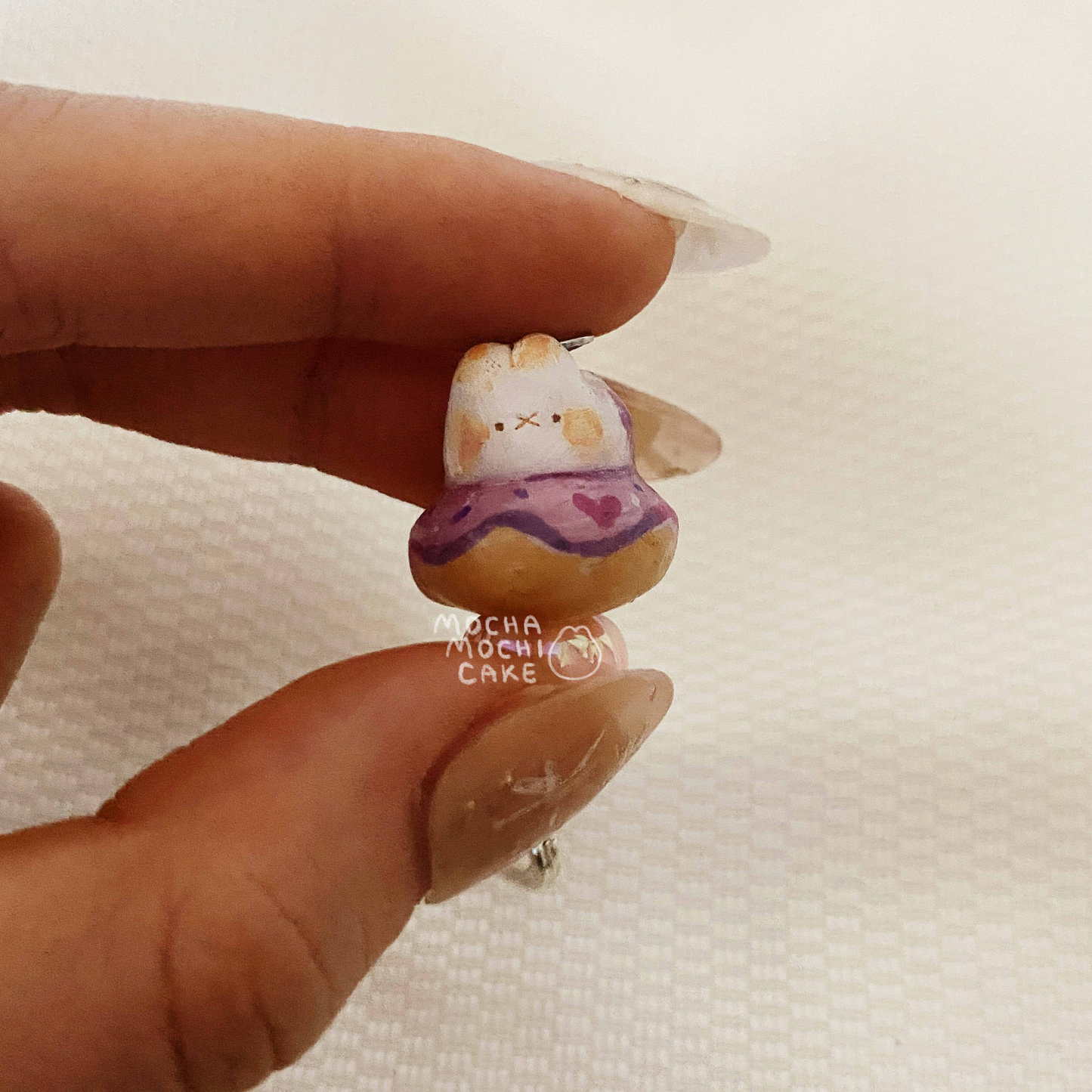 Bunny Donut Polymer Clay Keychain