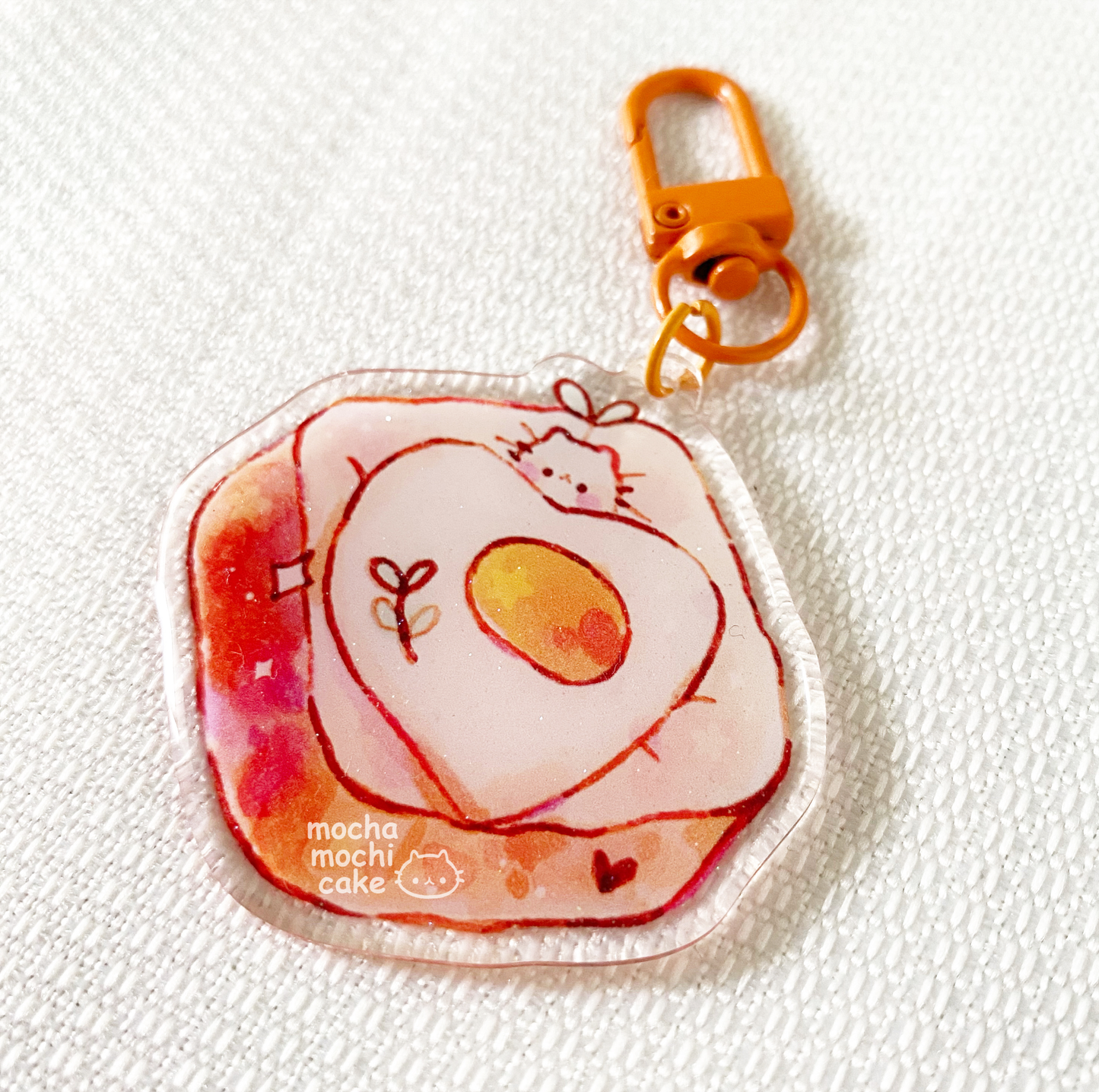 Egg Toast Kitty Acrylic Keychain