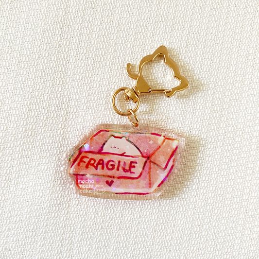 Fragile Kitty Acrylic Keychain