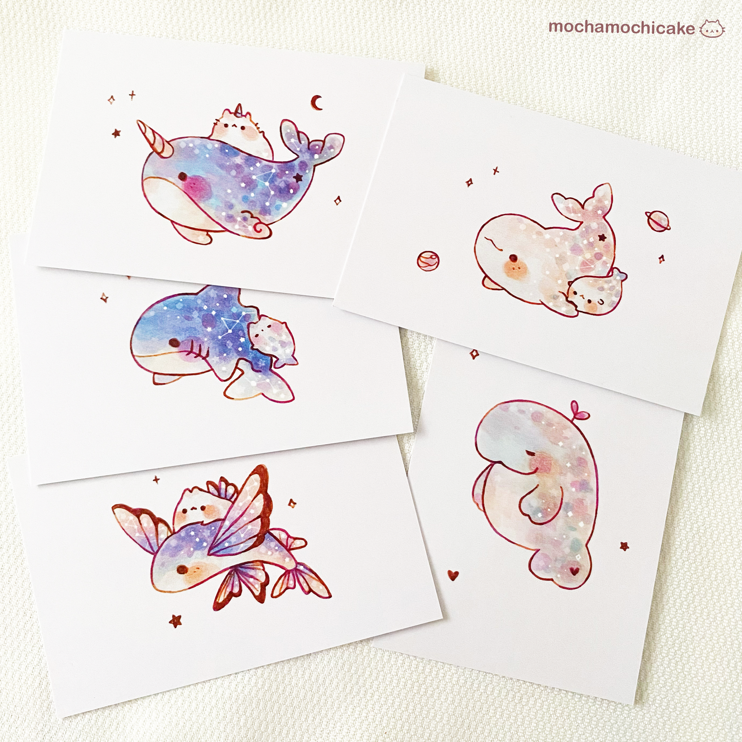 Dreamy Galaxy Marine Creatures Art Prints