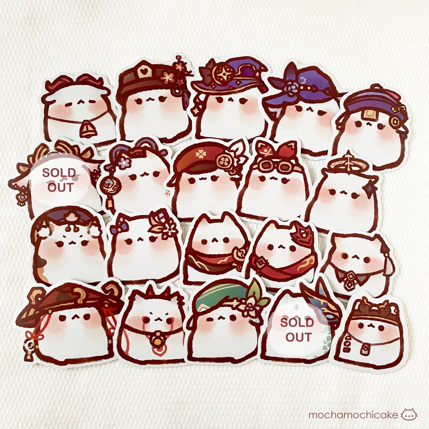 Mochi Genshin Impact Kitty Vinyl Stickers