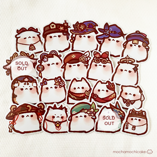 Mochi Genshin Impact Kitty Vinyl Stickers