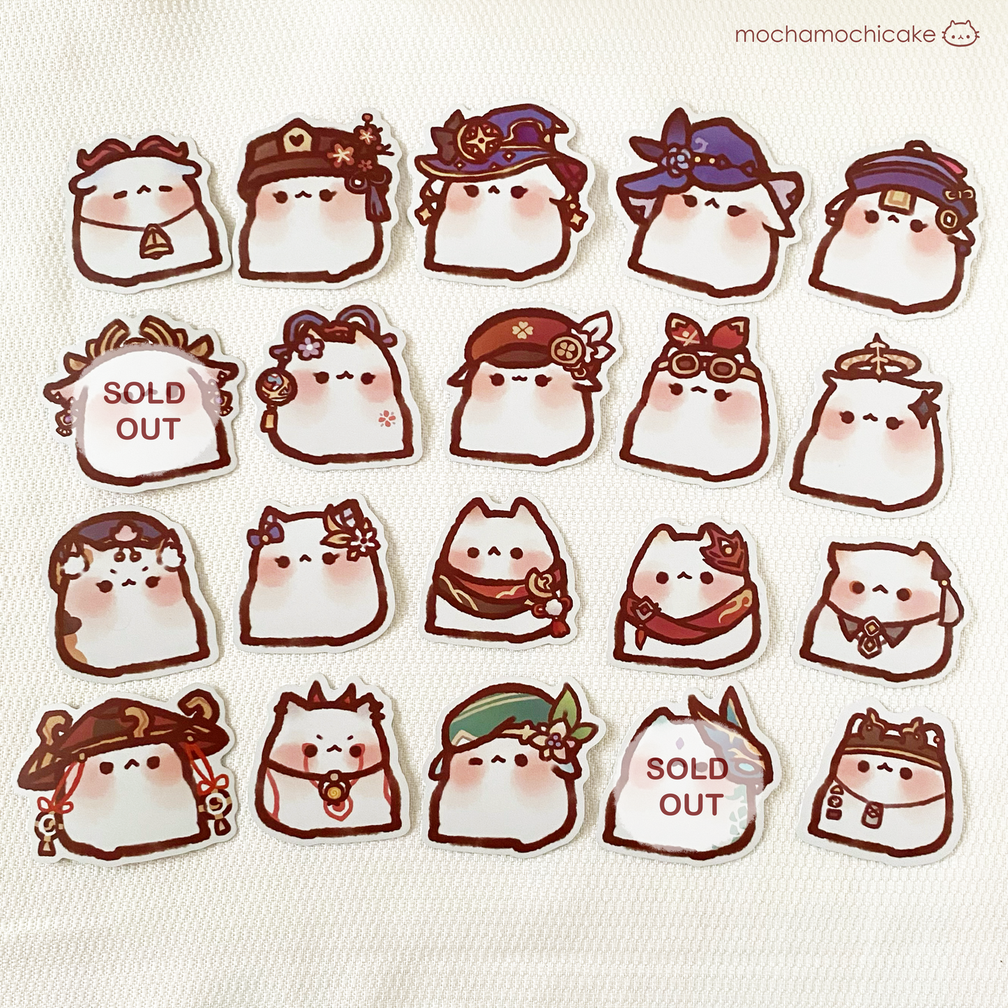 Mochi Genshin Impact Kitty Vinyl Stickers