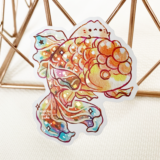 Goldfish Kitty Vinyl Sticker