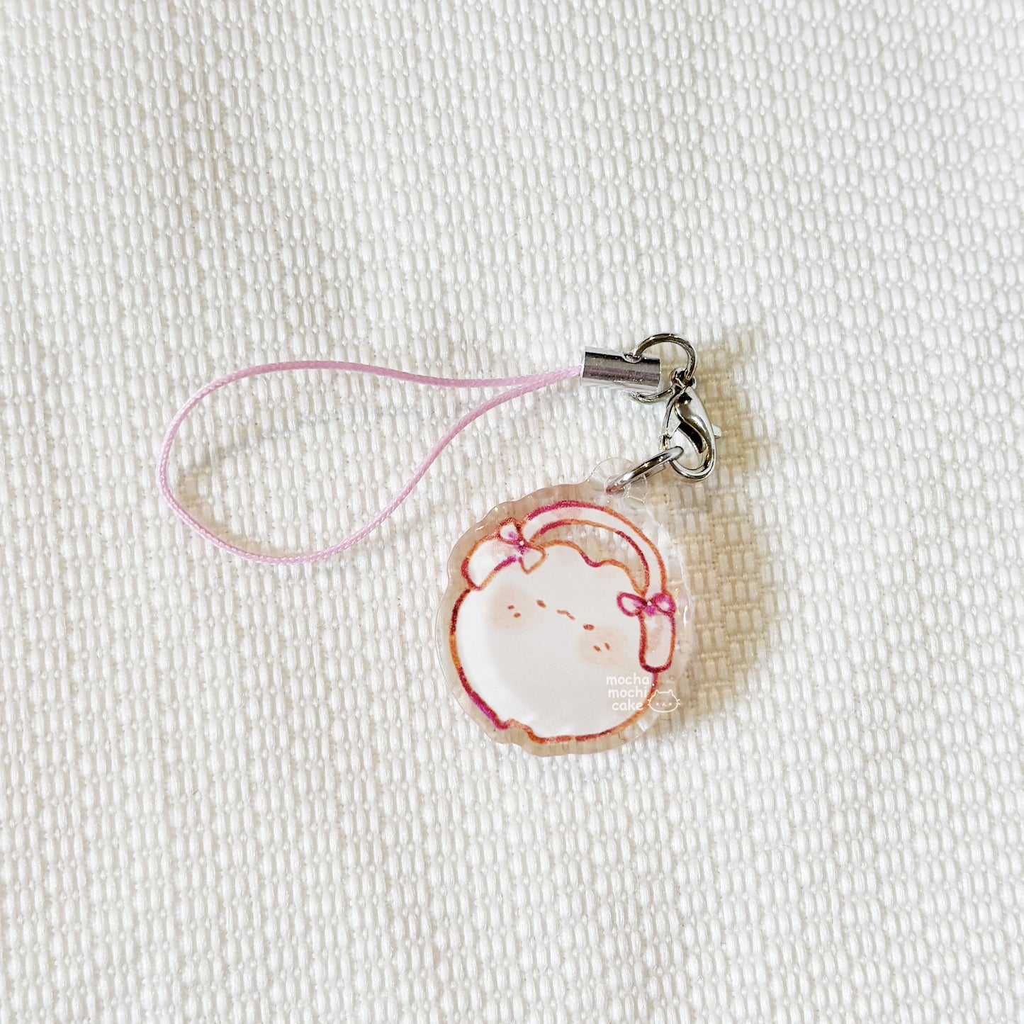 Pink Headphones Kitty Phone Charm