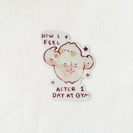 Gym Bro Kitty Vinyl Sticker