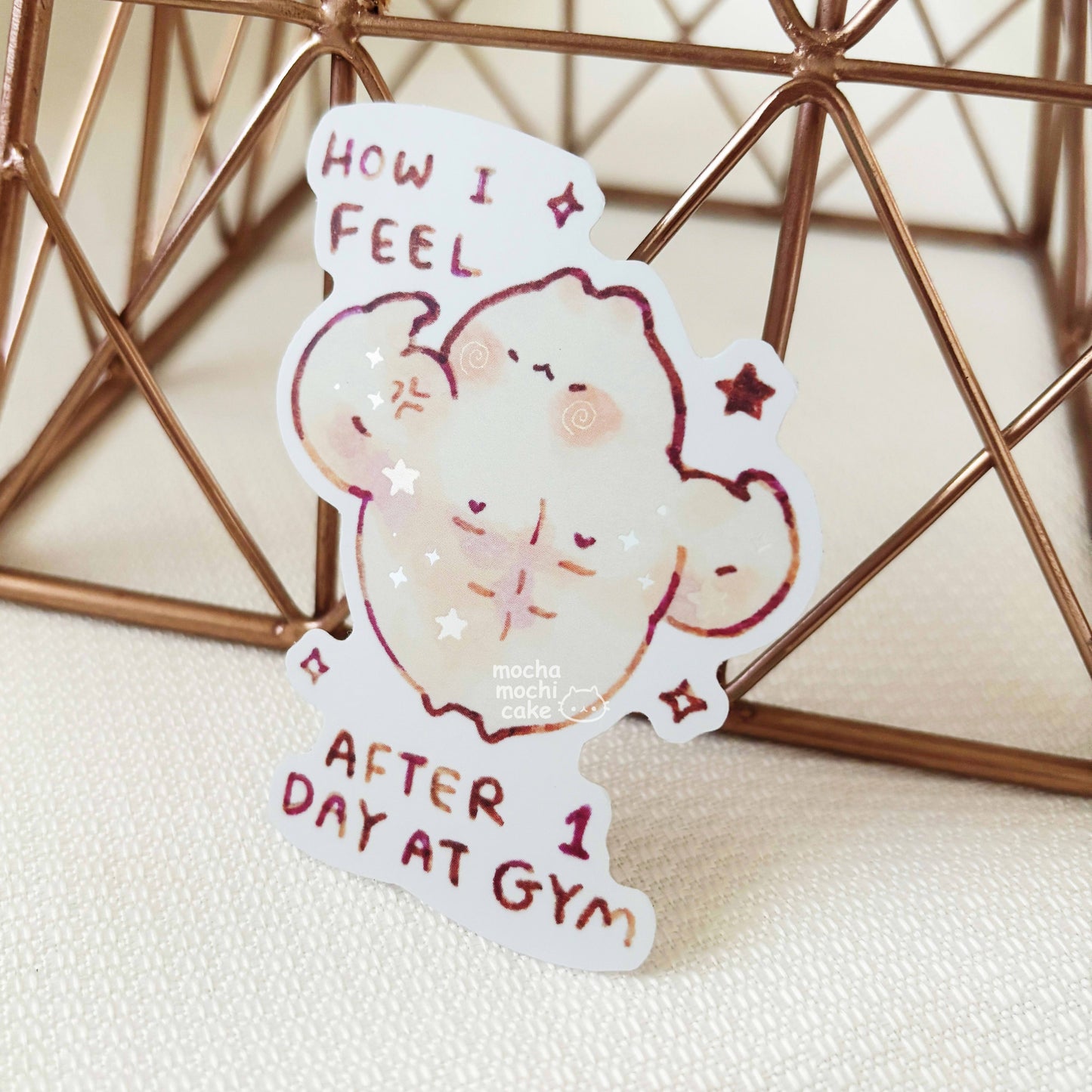 Gym Bro Kitty Vinyl Sticker