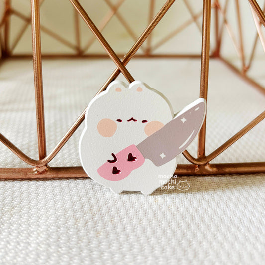 Knife Kitty Dyed Enamel Pin