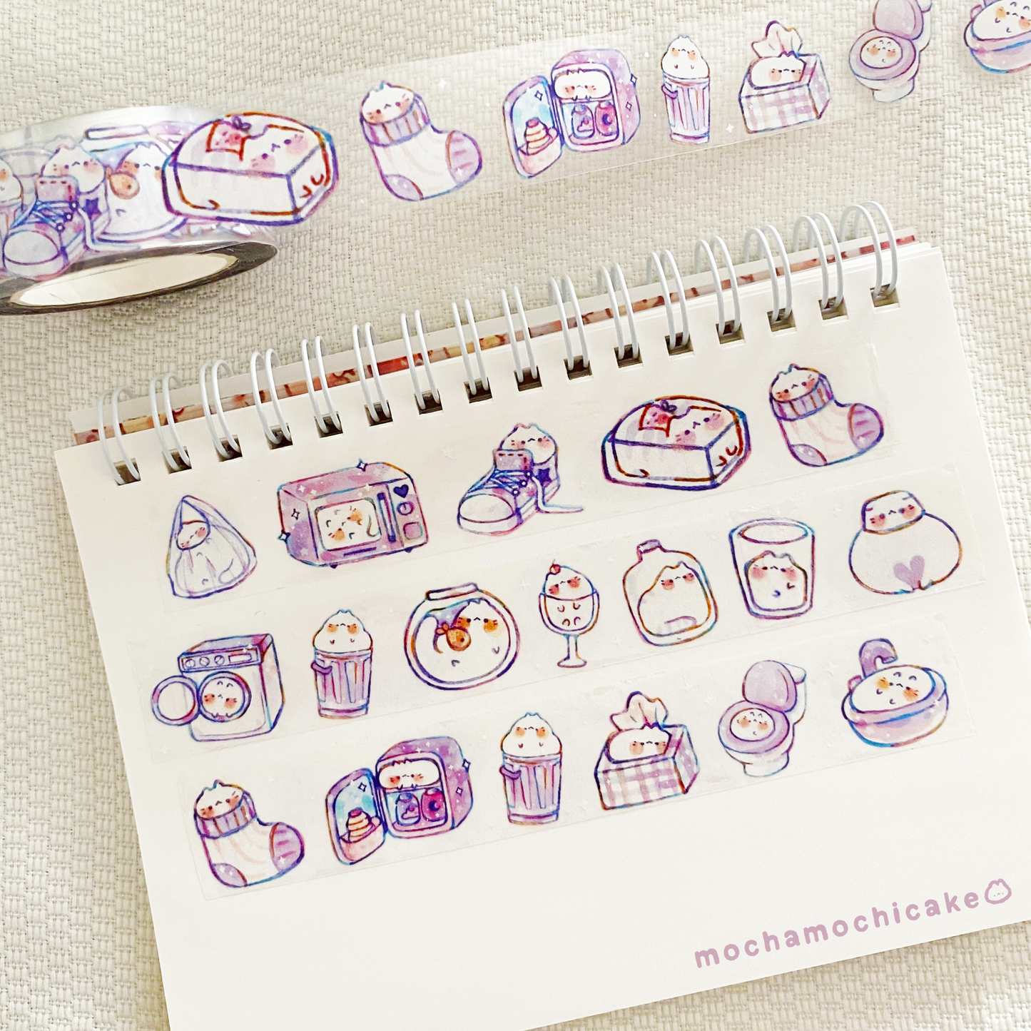 Liquid Cats Clear PET Transparent Washi Tape