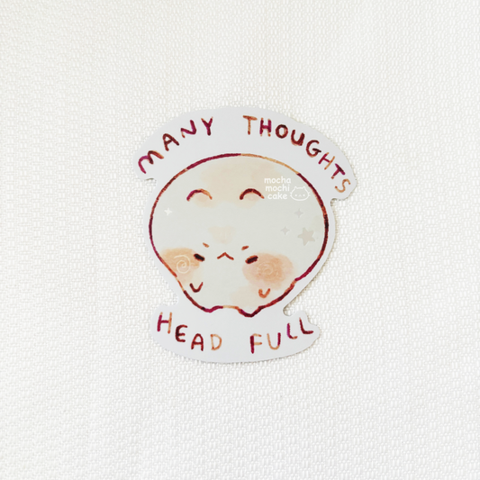 Many Thoughts Head Full Vinyl Sticker