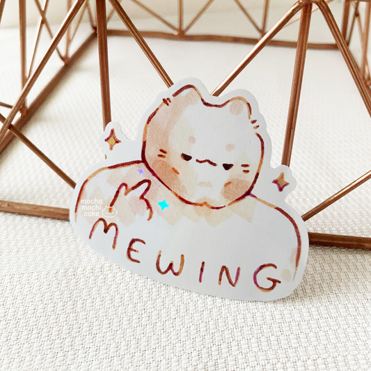 Mewing Cat Perfect Jawline Vinyl Sticker