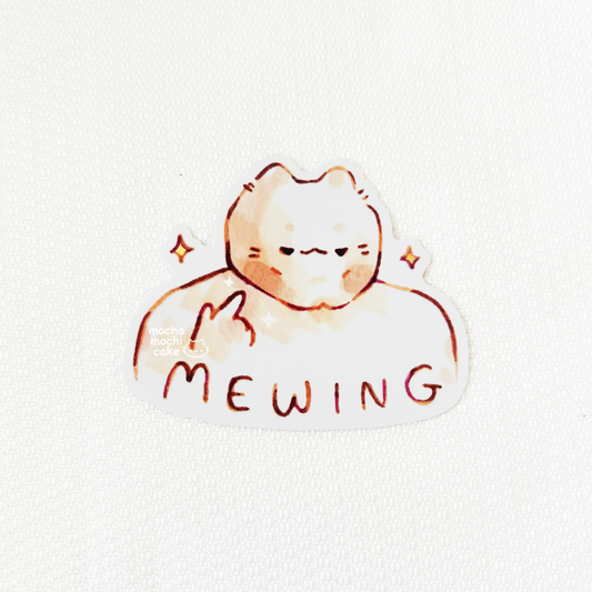 Mewing Cat Perfect Jawline Vinyl Sticker