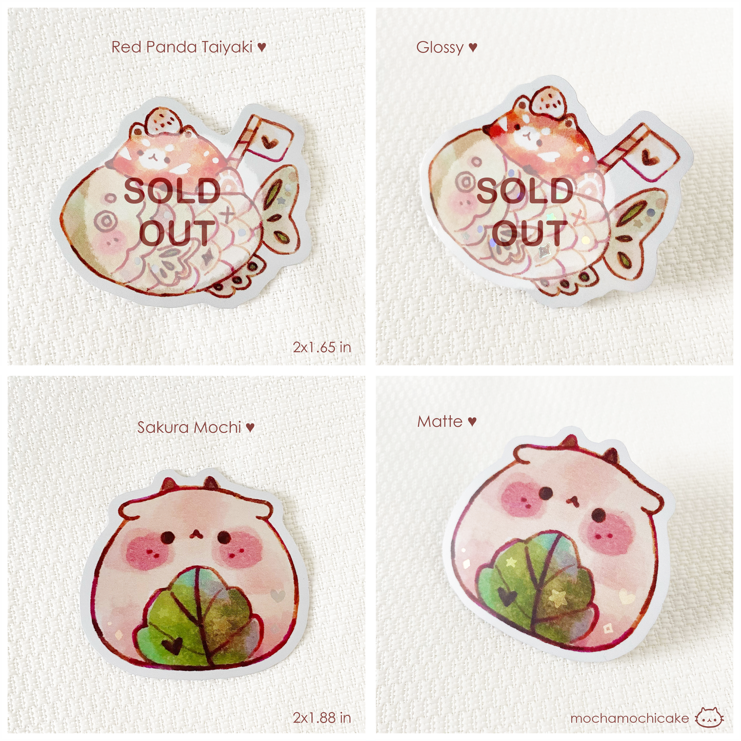 Cute Animal Desserts 5 Vinyl Stickers