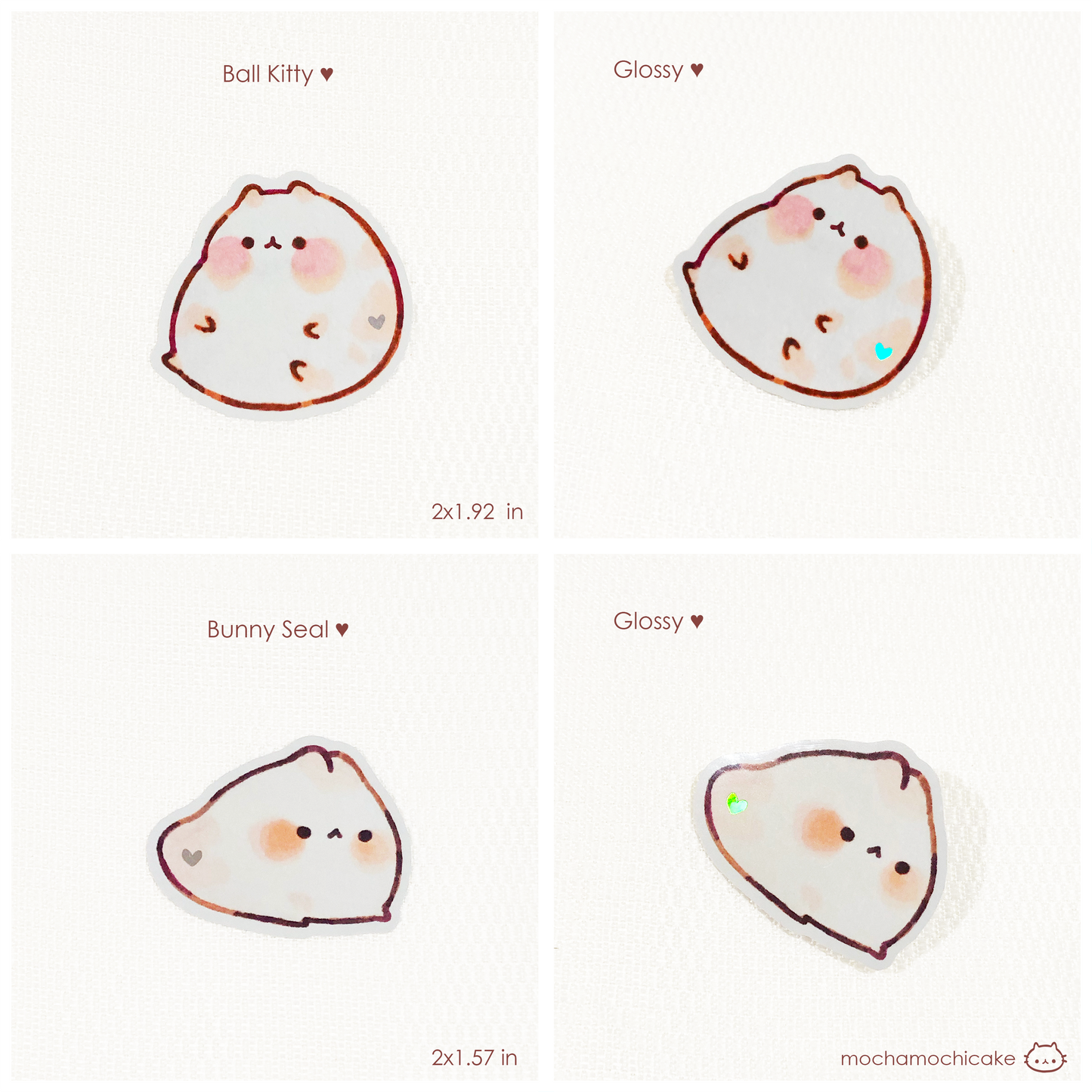 Cute Chonky Animals 2 Vinyl Stickers