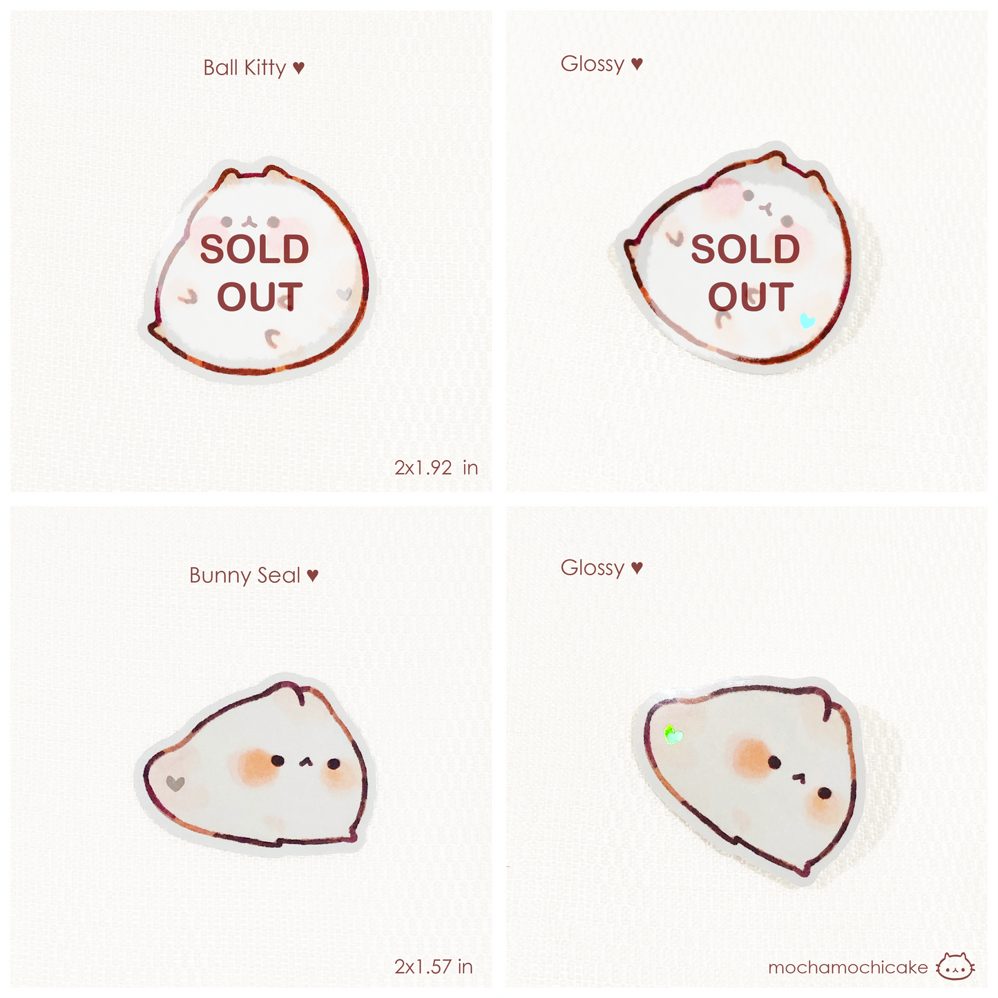 Cute Chonky Animals 2 Vinyl Stickers