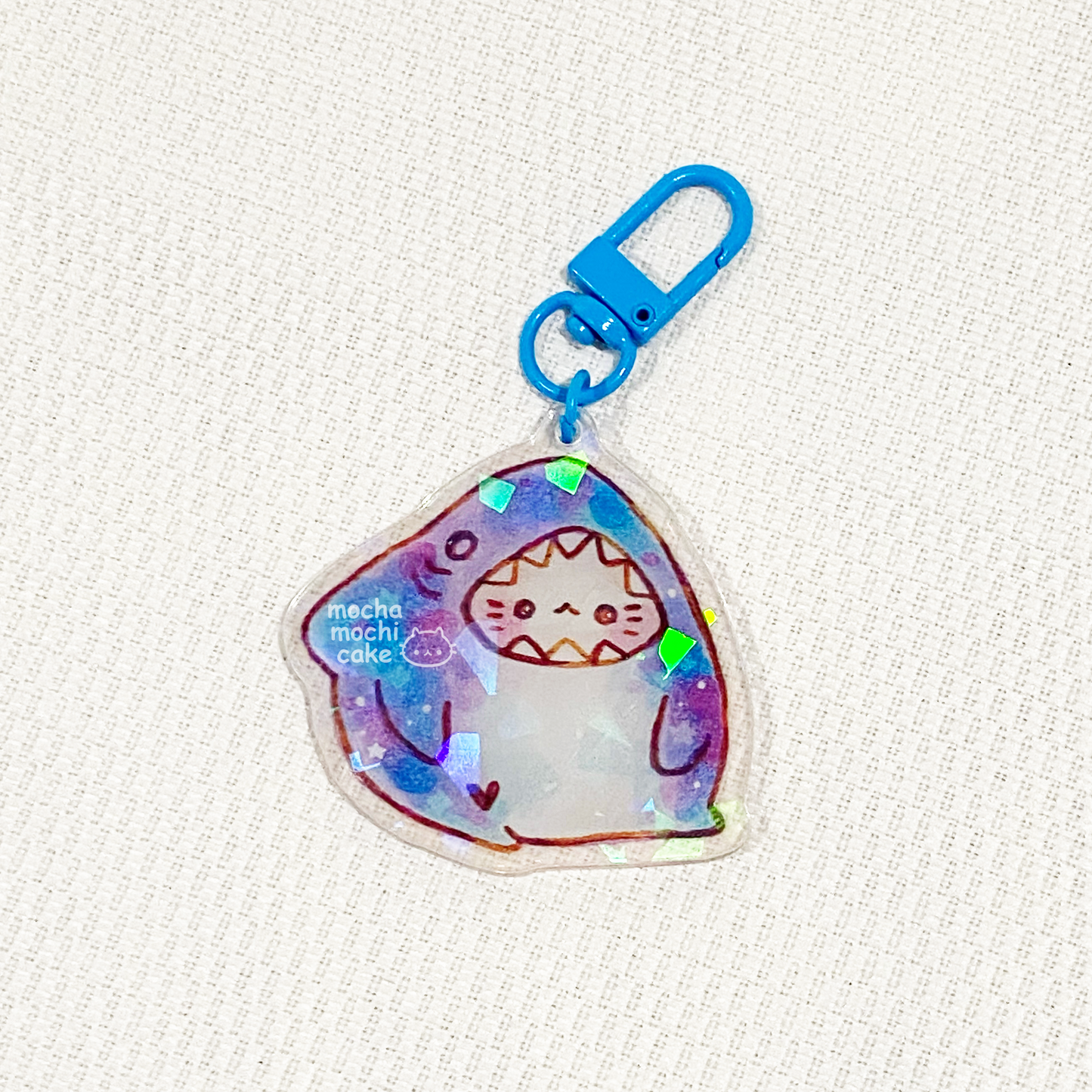 Chonky Shark Kitty Acrylic Keychain