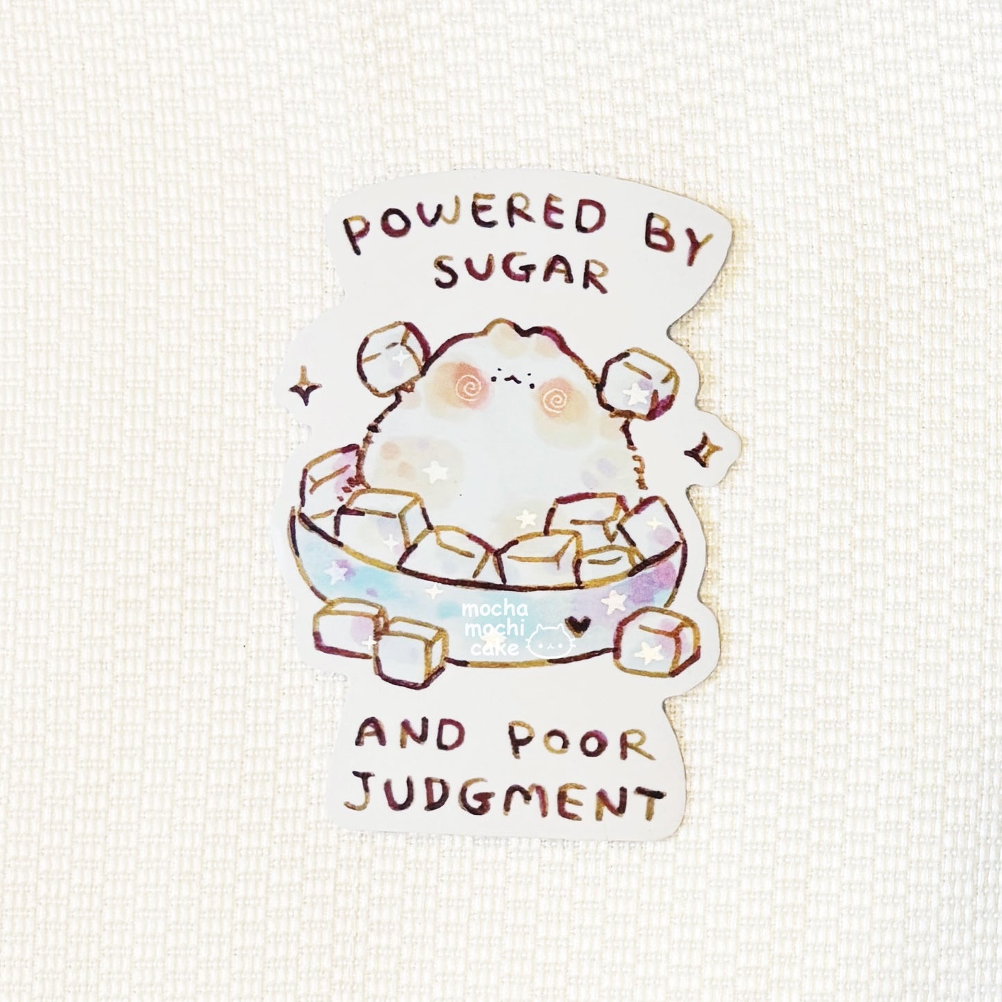 Powered By Sugar And Poor Judgment Vinyl Sticker