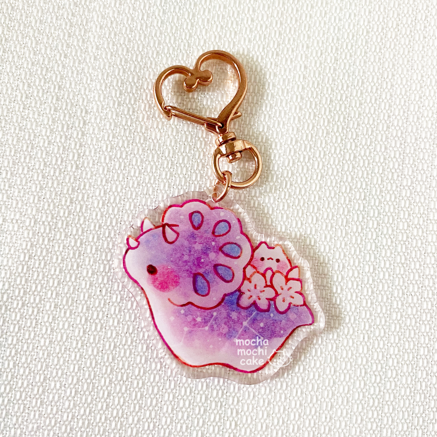 Dreamy Triceratops Dino Acrylic Keychain