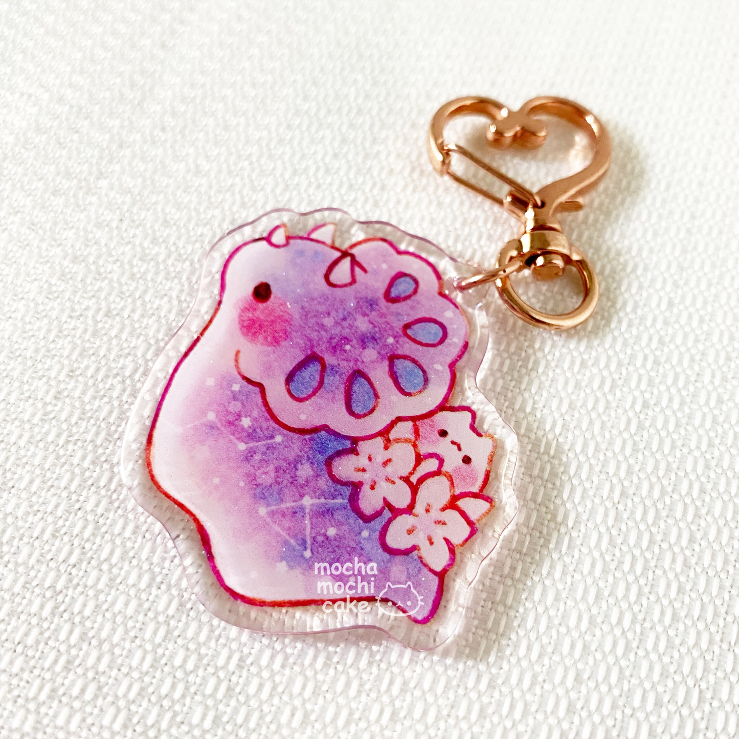 Dreamy Triceratops Dino Acrylic Keychain