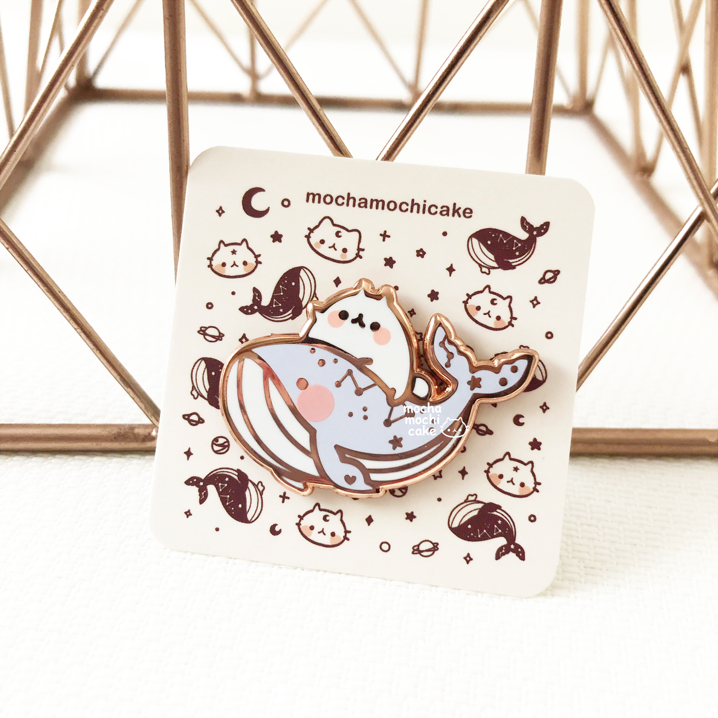 Dreamy Kitty Whale Hard Enamel Pin
