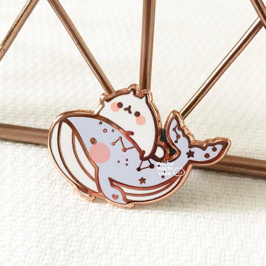 Dreamy Kitty Whale Hard Enamel Pin