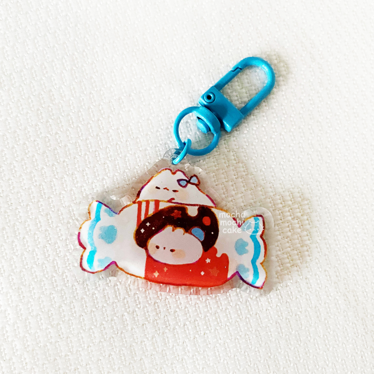 White Rabbit Candy Acrylic Keychain