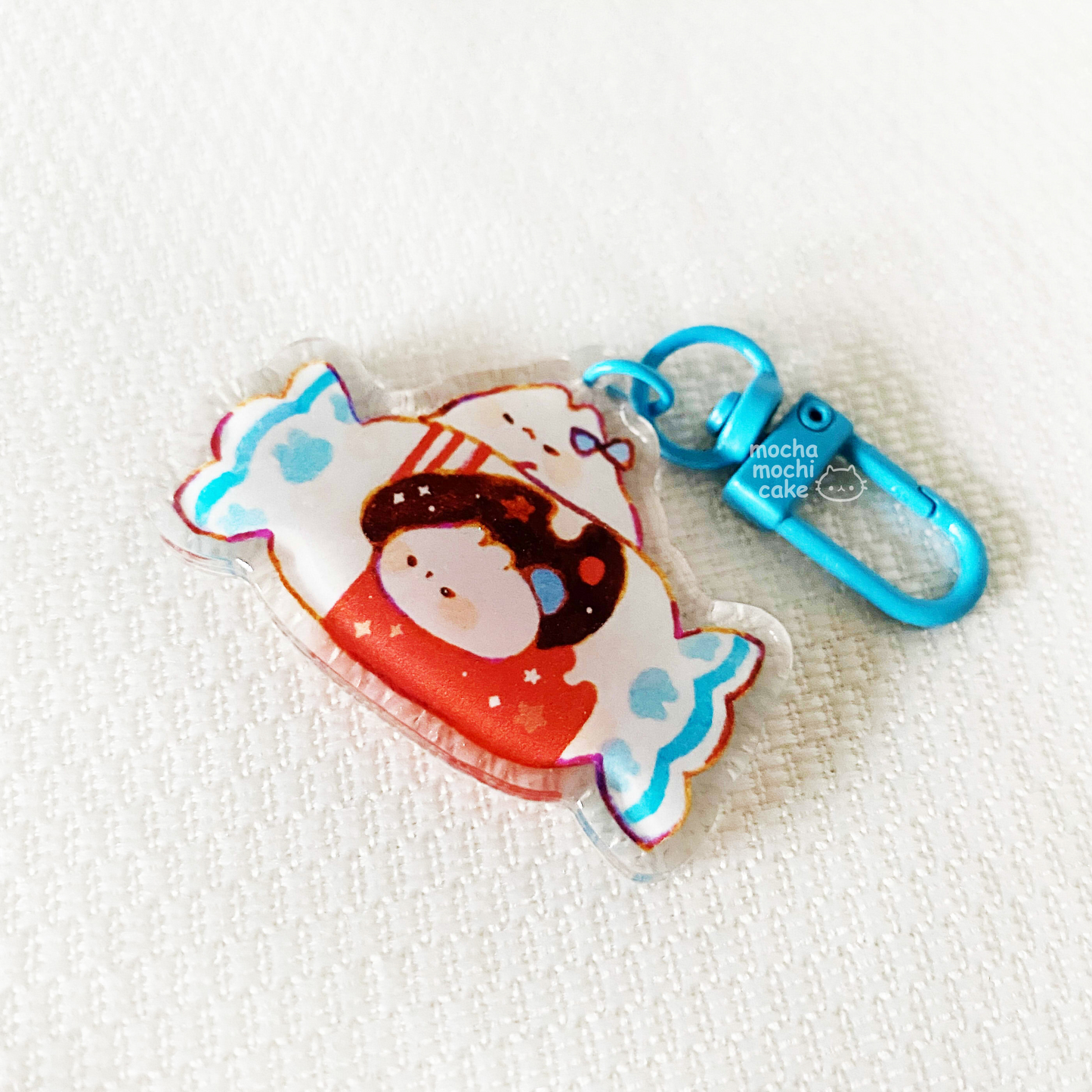 White Rabbit Candy Acrylic Keychain