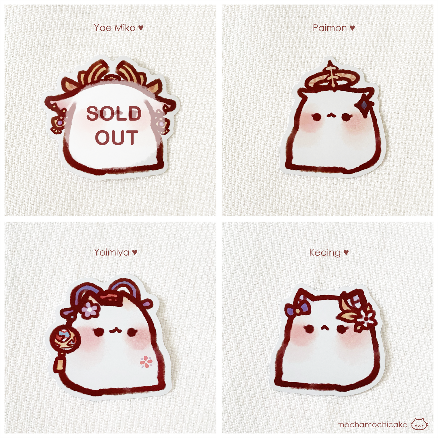 Mochi Genshin Impact Kitty Vinyl Stickers